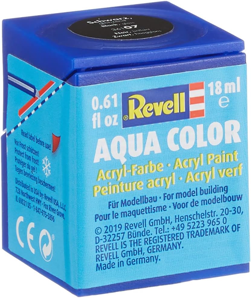 Revell - Water Based Model Paint Black Glossy 18 Ml 36107