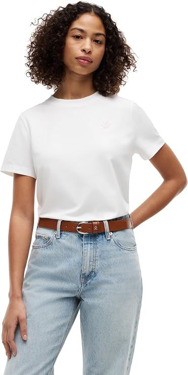 Tommy Hilfiger Women's Th Script Reg C-nk Ss Tee Ww0ww49941 S/S T-Shirt (Pack of 1)