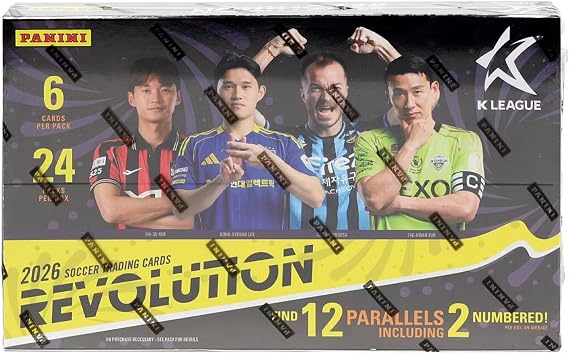 2026 パニーニ レボリューション Kリーグ サッカー ホビー トレーディングカードボックス 1箱に2つの番号付きパラレル