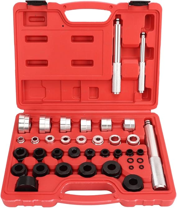 Master Bushing Driver Set 33pcs Metric and SAE Bearing Race Seal Removal Installer Tool Kit for Car Truck Farm Tractor Construction Equipment Repair