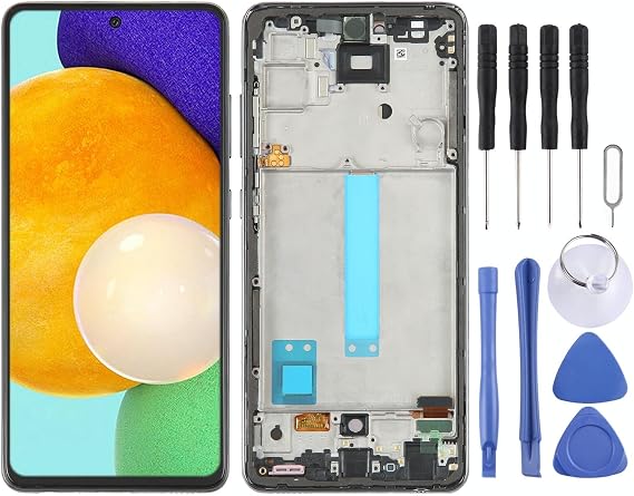 Samsung A52 Uyumlu Lcd Ekran Dokunmatik Full Çıtalı Tam Boyutlu Oled Siyah SM-A525