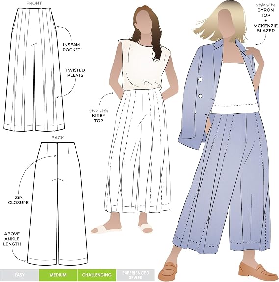 Style Arc Sewing Pattern - Atlas Woven Pant (Sizes 10-22)