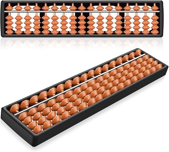 Flexzion Soroban Abacus for Adults - Plastic 11-inch Japanese Soroban 5 Beads 17 Rod Abacus for Math Learning & Training - Portable Math Calculating Tool for Beginners & Professional