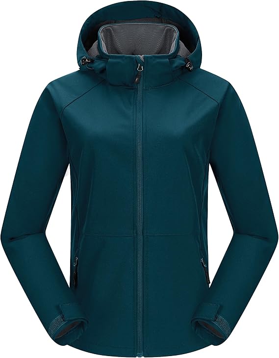 33,000ft Women's Softshell Jacket Waterproof Rain Jacket Hooded Rain Coat