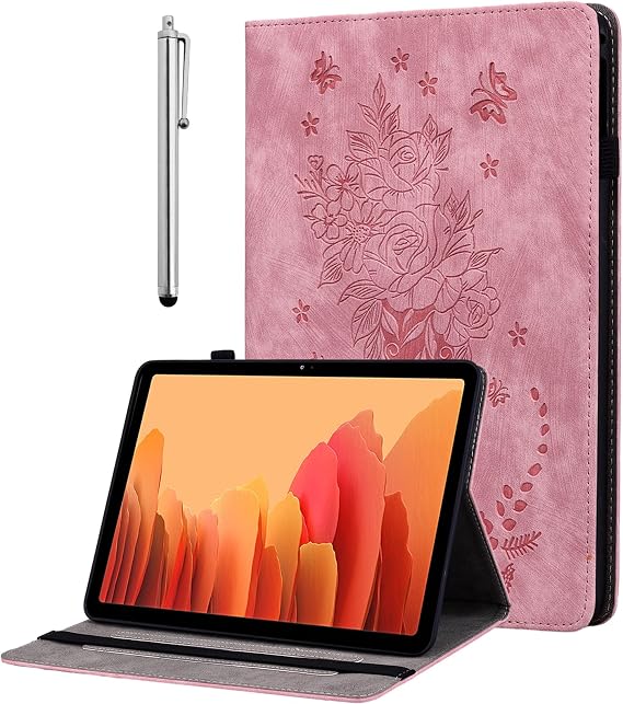 Lenovo Idea Tab Pro 12.7インチ 2025用ケース マルチアングル フォリオ フリップ PUレザー 保護カバー スタイラスホルダーとスタンド機能付き ピンク