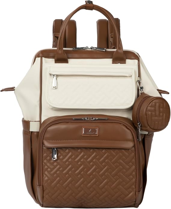 BabbleRoo Changing Bag Backpack, Large Baby Nappy Changing Diaper Bags Travel Back Pack with Changing Pad & Stroller Straps & Pacifier Holder for Moms and Dads