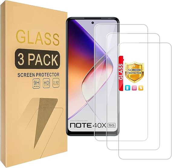 (3 Pack) Compatible for Infinix Note 40X 5G Screen Protector Tempered Glass,Case Friendly [9H Hardness][High definition Anti Scratch]