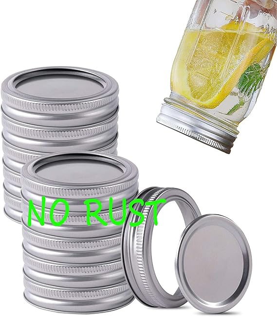 Canning Lids and Rings Regular Mouth Suitable for Ball or Kerr Jars,Small Mouth Mason Jar Lids and Bands is Rust Proof and Sealed and Leak Proof Reused Set of 12