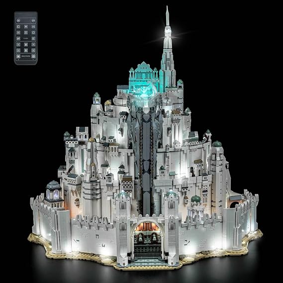 Remote Control Decoration Lighting Set Compatible with Lego 11377 Minas Tirith Building Blocks, Led Light Set Compatible with Lego Minas Tirith (No Model)