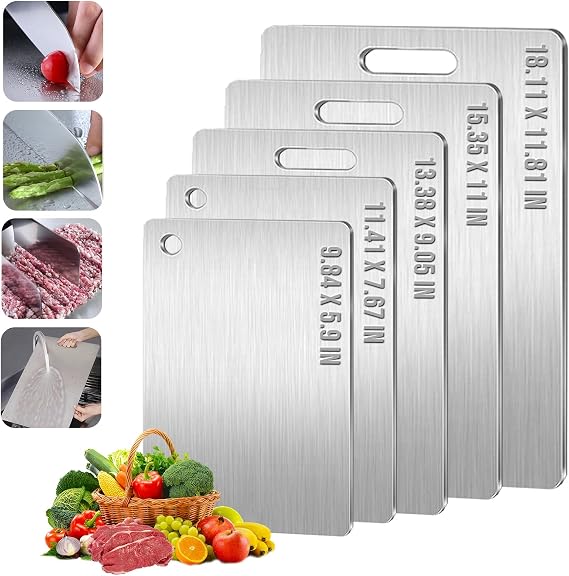 Titanium Cutting Board - 2025 New titanium cutting boards for kitchen,Double-Sided Food Grade Cutting Board,Chopping Board Cutting Mat for Meat Fruit & Vegetable-1 pc.Small (11.41x7.67in)