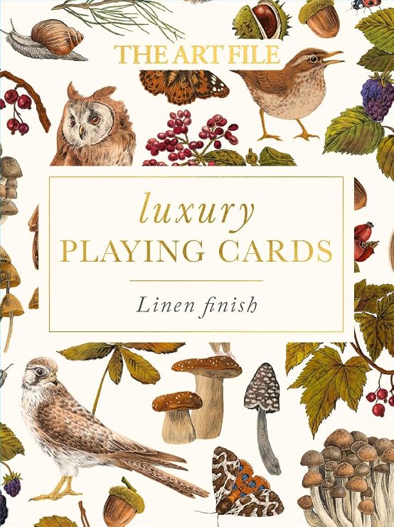 Luxury Playing Cards Nature Illustrated Flora and Fauna - Linen Finish