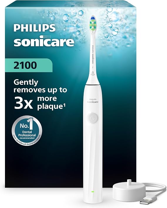 Philips Sonicare 2100 Serisi Şarjlı Diş Fırçası, 3 Kat Plak Temizliği, 14 Gün Şarj Ömrü, 2 Hız Ayarı, SmartTimer ve QuadPacer Özellikli – HX4021/01