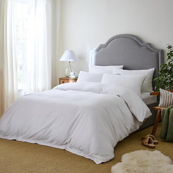 DIP & DOZE Luxury 100% Organic Cotton Original Duvet Bedding Set | Duvet Cover with Pillowcases | Cool And Crisp Finish Percale - White King