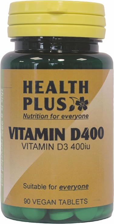 Health Plus Vitamin D3 400iu (10µg) : Vitamin D Supplement - 90 Tablets, in a planet-friendly 99% recycled pot