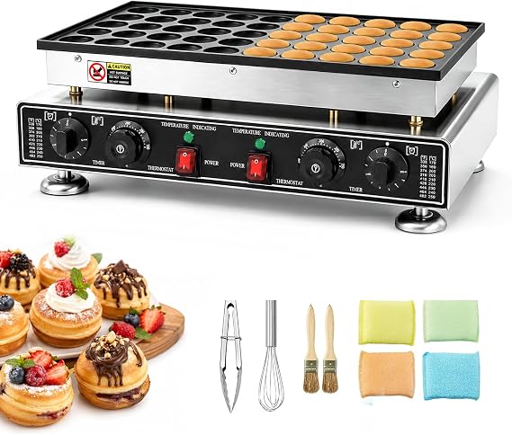 Mini Pancake Maker, 50 Hole Dutch Pancake Pan 1700W Nonstick Waffle Machine