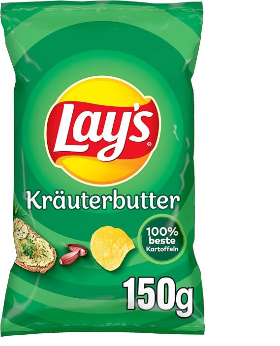 Lay's Herb Butter - Crispy Spiced Potato Chips for a Successful Party 1 x 150g