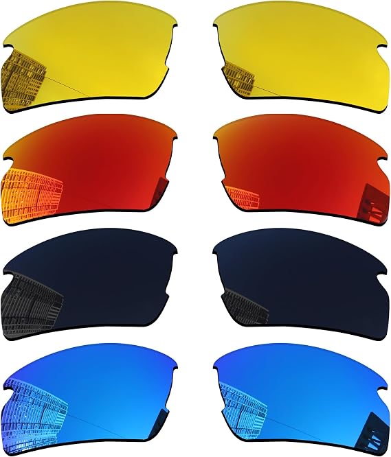 Acefrog 4 Pairs Polarized Replacement Lenses for Oakley Flak 2.0 OO9295 Sunglasses, Perfectly Fit, Shatterproof, Anti-scratch, Value Pack