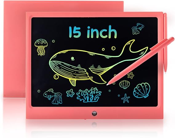LCD Writing Tablet Kids Toys 15 inch Electronic Writing Digital eWriter Handwriting Doodle Board Gift for Kids & Adults Home School Office Drawing Pad Gifts (Pink)