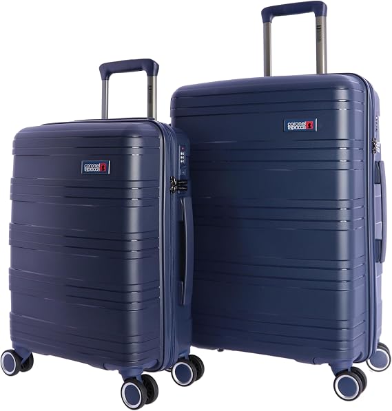 Coronel Tapioca Suitcase Set – Set of Polypropylene Travel Suitcases – Travel Suitcases – Cabin Suitcase 55 x 40 x 20 and Medium Suitcase 4 Wheels Medium Travel Suitcases Cabin, Navy, 64x45x25 cm,