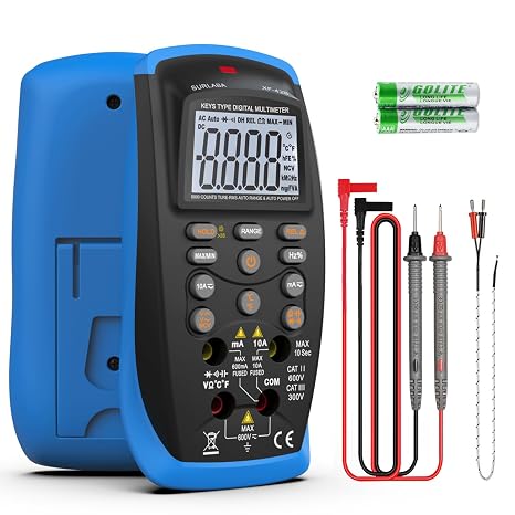 Digital Multimeter, TRMS Autoranging Multitester 6000 Counts Voltmeter Measures AC/DC Current, Voltage, Continuity, Capacitance, NCV, Resistance, Frequency, Temperature, Duty, Diodes (XF-42B)