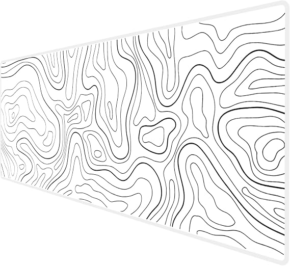 HGWALP Large Gaming Mouse Pad & Extended XXL Computer Gaming Mouse Mat Long Desk Pad with Stitched Edges for Keyboard/Home Office/Gaming Work Big Desk Pad 35.4x15.7x0.12 Inch, 90x40, White Terrain
