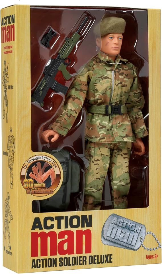 ACTION MAN from Peterkin | Action Soldier Deluxe | 12" action figure with 30 points of articulation and accessories | 4th Generation Special Edition | Action Figures | Ages 3+