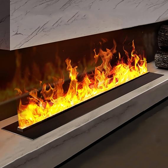Decorative Water Vapor Electric Fireplace Humidifier with 3D Atomizing Flame, 3mm Ultra-Thin Panel, No Heating,100cm/39.3in