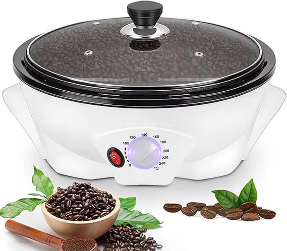 Coffee Roaster Machine for Home Use, Electric Coffee Bean Roaster, Coffee Bean Roaster, 0-240℃ Temperature Adjus, 500G Capacity Non-Stick Coating for Baking Nuts Beans