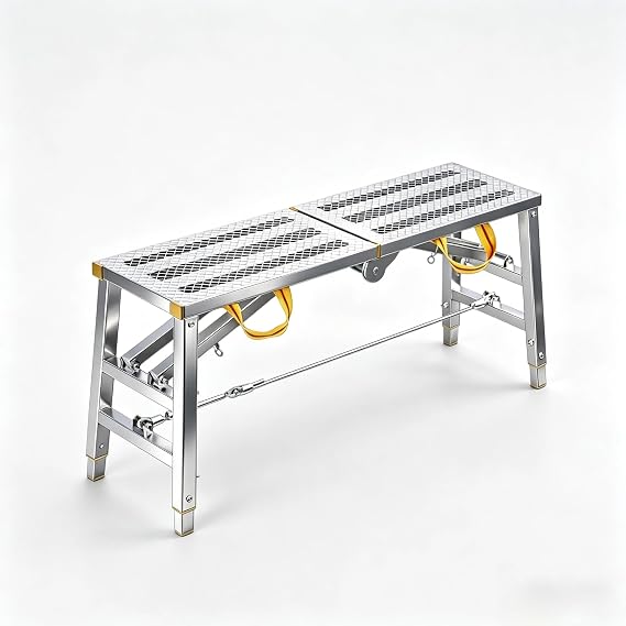 Portable Adjustable Platform Multipurpose Scaffold Tower,Folding Scaffolding Work Platform,Adjustable Platform 150 Kg Duty Rating,Portable Ladder With Non-Slip Step. (160 * 40 cm)