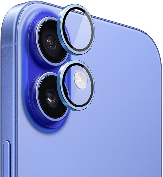 Microsonic Apple iPhone 16 Tekli Kamera Lens Koruma Camı Mavi [iPhone 16 ile Uyumlu Kamera Koruyucu Film - Mavi]