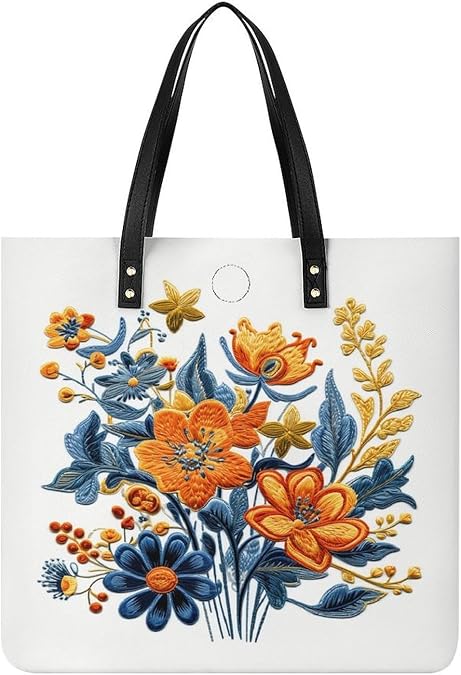 Embroidered Flower Pattern Shoulder Bag Handbags Tote Bag