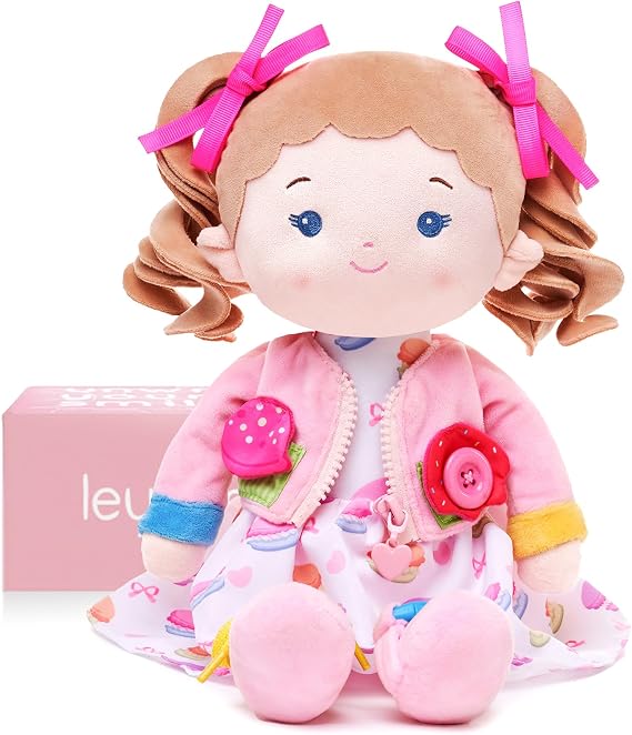 LeyaDoll Montessori Baby Doll 16'', Learn to Dress Toy 2 Year Old Girl Gift