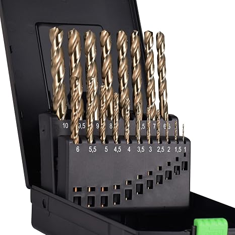 Cobalt Drill Bits Set 19Pcs (1mm-10mm), M35 HSS Metal Drill Bits for Hard Steel, with Index Storage Box