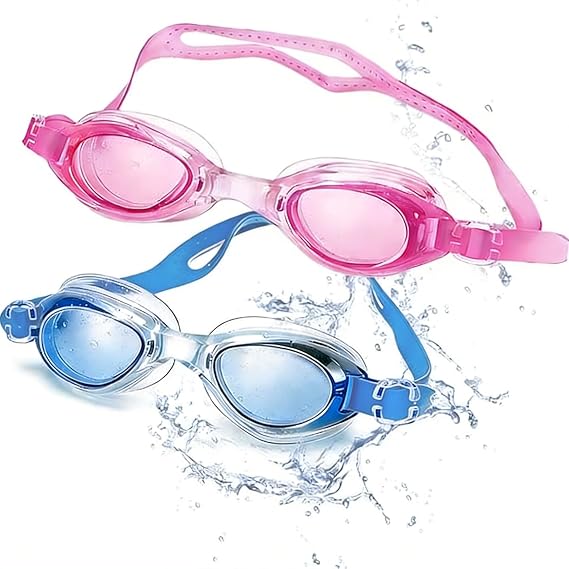 2 Pack Swimming Goggles,No Leaking Anti Fog Kids Swimming Goggles Unisex
