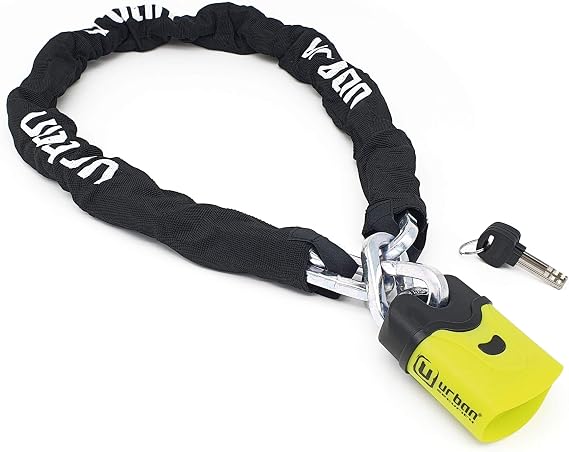 URBAN U4K120 Motorcycle Chain Lock Anti-Theft Hardened Steel ø10, High Security Lock, Electric Bike Lock, Chain Security Garage Anchor, Anti-Theft Chain Motorcycle Scooter Bicycle, 120 cm