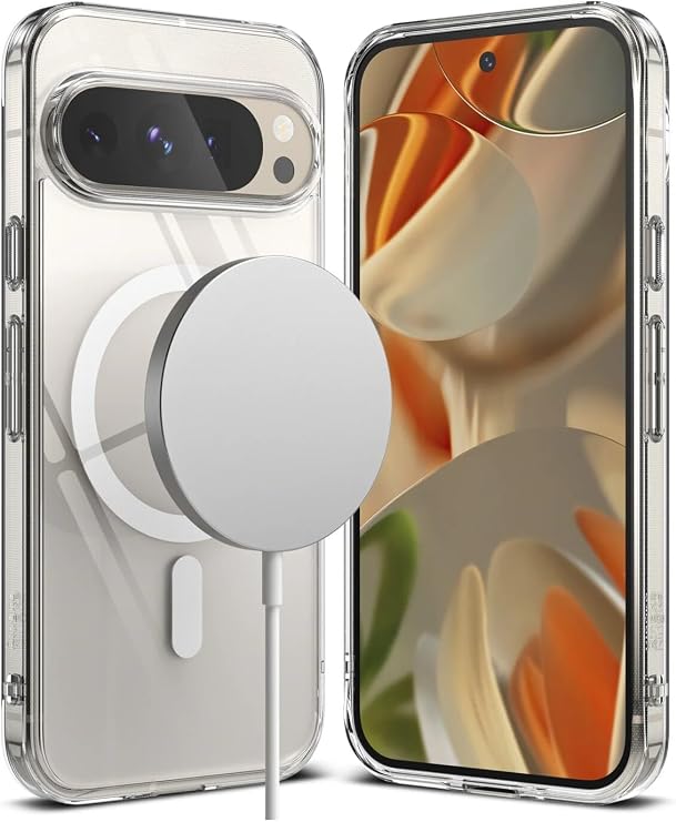 SİDE EYE Google Pixel 9 Pro İçin Sararmaz Kamera Boşluğu Tam Açık Mika Sert Parlak Şeffaf MagSafe İle Uyumlu Telefon Kılıfı Arka Kapak - Şeffaf