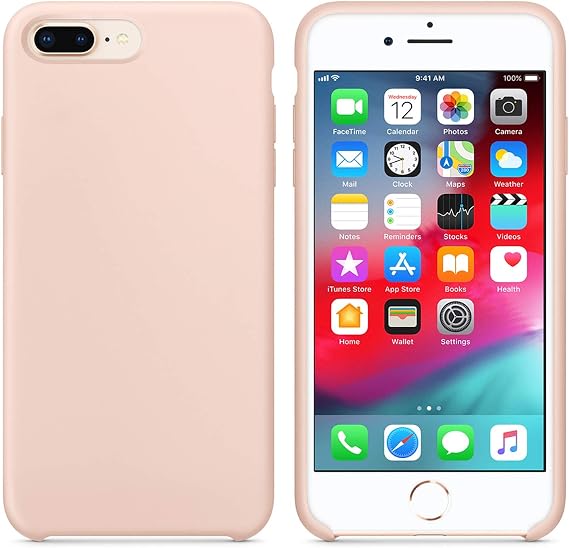 Microsonic Apple iPhone 8 Plus için Kılıf Liquid Lansman Silikon Kum Pembesi [iPhone 8 Plus ile Uyumlu Kılıf - Pembesi]