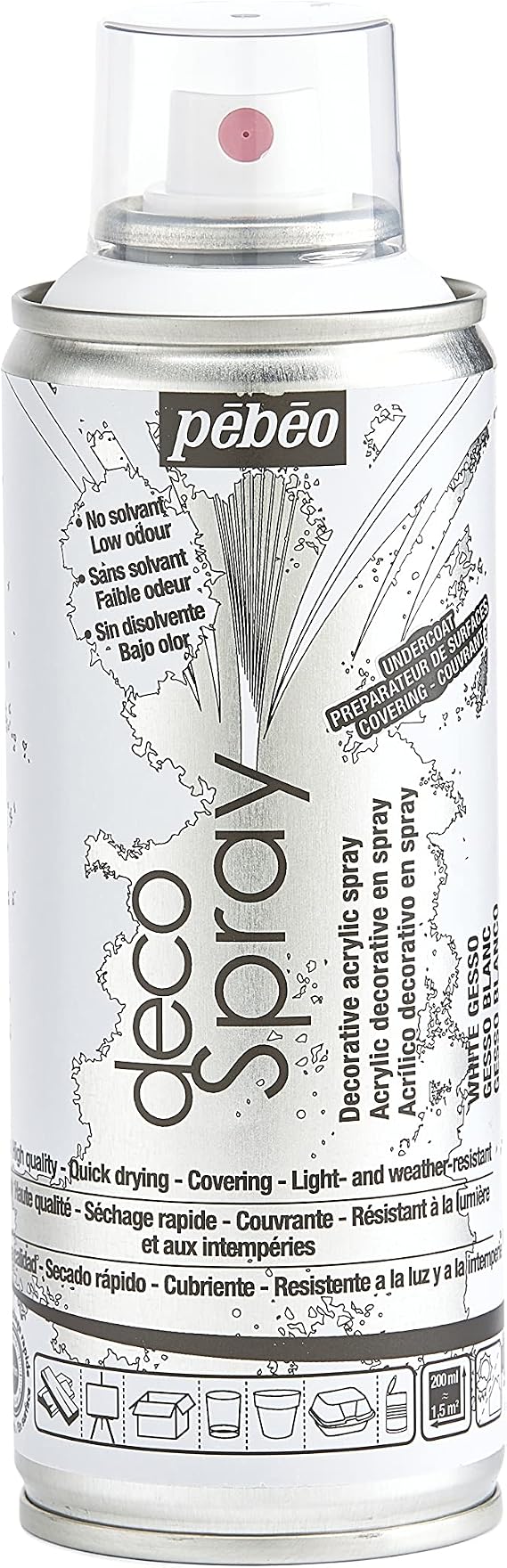 PEBEO APGS200W 200ml White Gesso, Acrylic, 16.5 x 5.2 x 5.2 cm