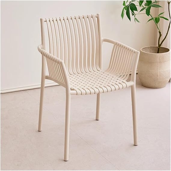 Stackable Dining Chairs with Arms - Ergonomic Design for Kitchen, Conference Room, and Living Room Seating, No Assembly Required