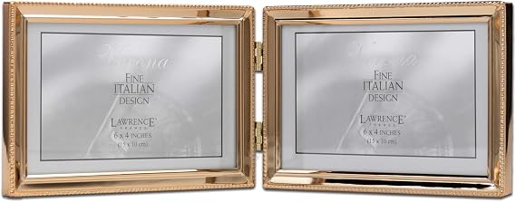 Lawrence Picture Frame, Metal, Gold, 6x4 Double