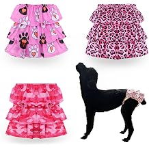 Cathy Doll 3 Pack Premium Reusable Washable Dog Diapers for Female Dogs in Heat Period Incontinence Puppy Training Highly Absorbent Leak-Proof Durable Pink (S)