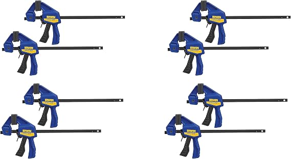 Irwin Quick Grip 530062 4-1/2" Quick-Grip One-Handed Micro Bar Clamp 4 Count