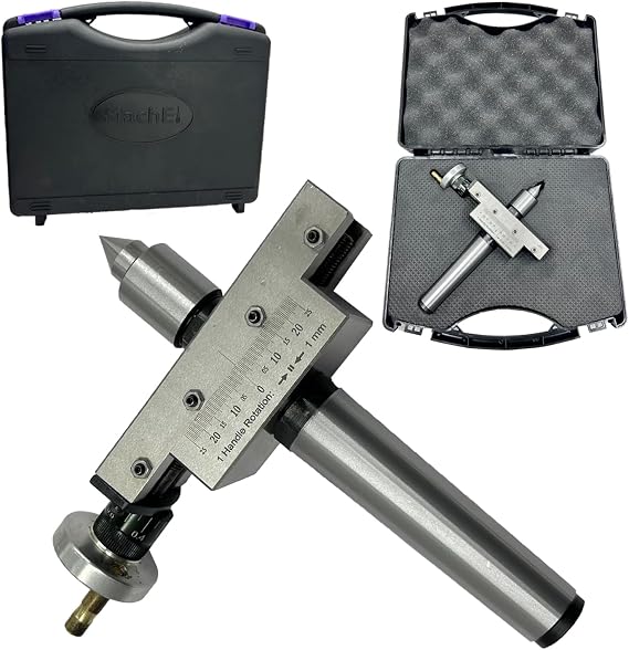 MachEl Taper Turning Attachment with Live Revolving Center for Lathe Machines – Precision Tool for Taper Turning,  with Plastic Case and Working Video (Morse Taper 3MT)