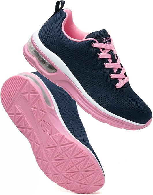 Womens Trainers Athletic Running Shoes Breathable Lightweight Walking Shoes Air Cushion Sport Sneakers Outdoor Tennis Gym Jogging