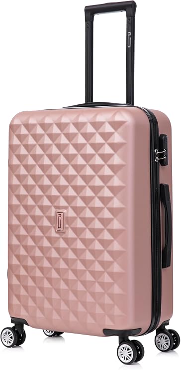 CELIMS - Medium Suitcase | Medium Suitcase 4 Wheels | Travel Suitcase 20 kg | Rose Gold