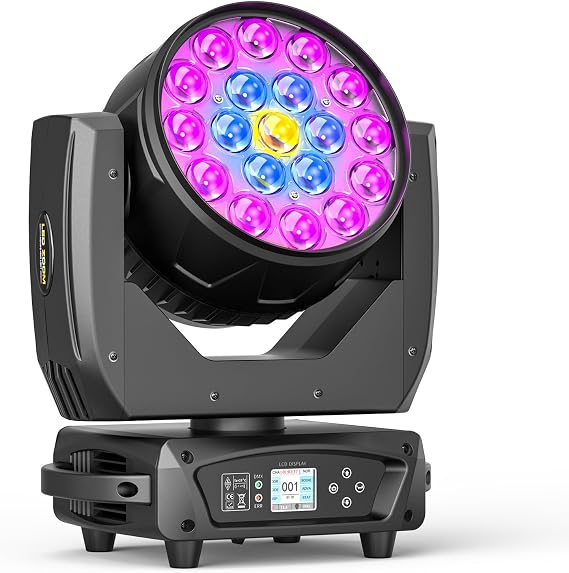 19x10W 移動ヘッドライトフォーカシング/ビーム/ウォッシュ/ズーム効果ステージライト 4イン1 LED DMX512 & サウンドアクティブコントロール DJディスコナイトクラブKTVバーシアターショッピングモール用