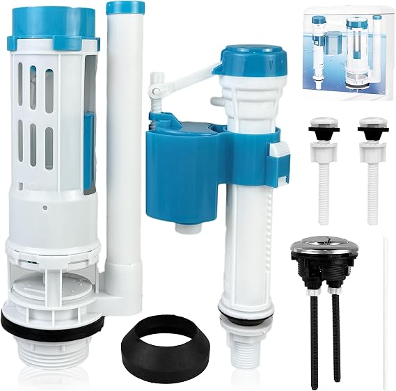 Toilet Flush System Replacement Dual Flush Adjustable for 25-30cm Tank