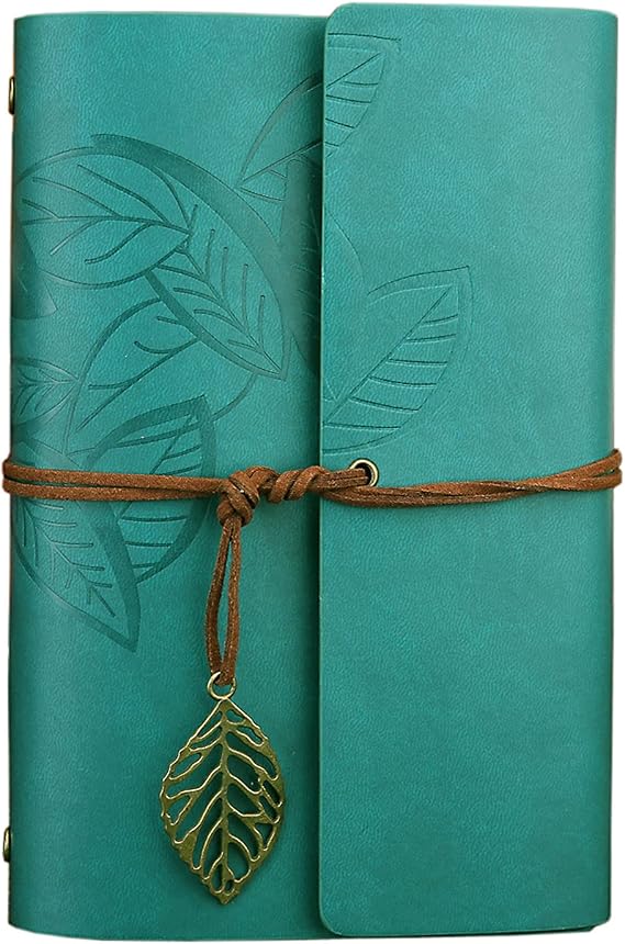 Retro Vintage yapraklı not defteri, klasik PU deri kapak, seyahat defteri, travel journal, günlük, seyahat günlüğü, doldurulabilir eskiz defteri, Sketchbook, 105 x 145 mm