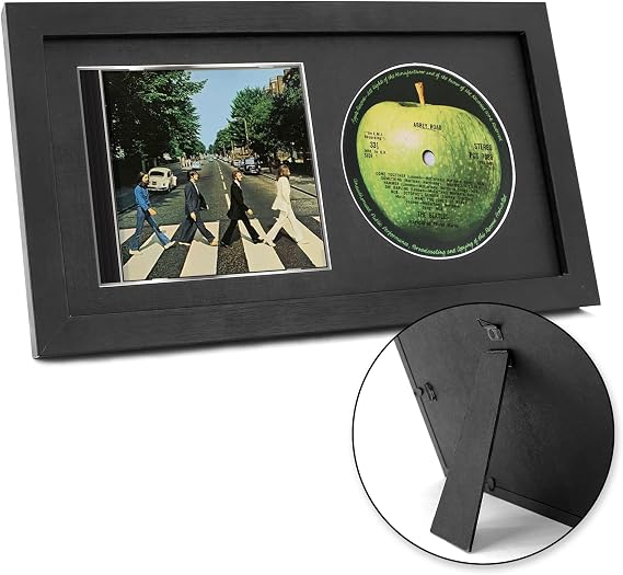 FramePro CD Display Frame vinyl record frame Cover & Disc 36,2x19,61 cm Black Mount Real Glass Photo Picture Display