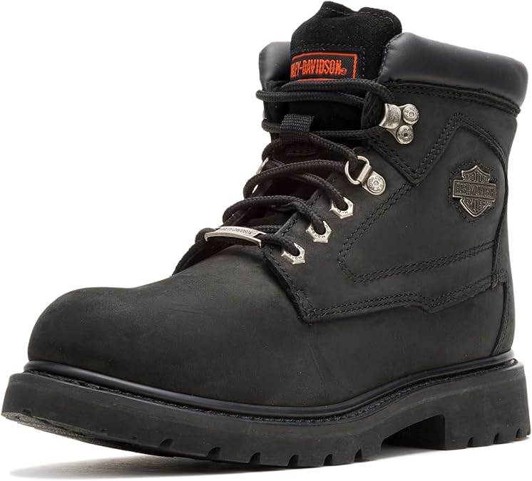 Harley-Davidson Men's Badlands Leather Motorcycle Casual Boot, Black, 9, Black